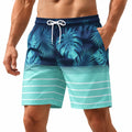 Bañador para hombre talla M de tejido sintético azul marino y turquesa con cordón y bolsillos