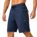 Bañador corto para hombre talla L de tejido sintético azul marino - deportivo con bolsillo con cremallera