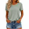 Camiseta de mujer talla S verde salvia de punto ligero estilo casual