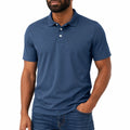 Polo de hombre talla L de punto azul marino de manga corta estilo casual